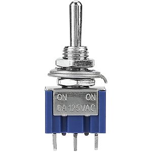 Mini Toggle Thida Switch SPDT 3 Terminais Azul