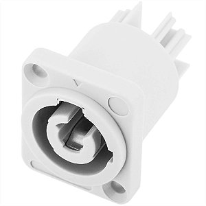 Powercon Theodor Fêmea 3 Polos Cinza Com Trava