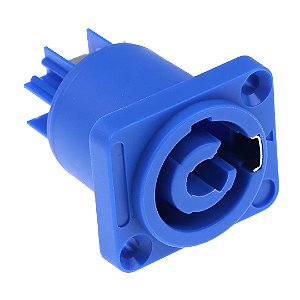 Powercon Theodor Fêmea 3 Polos Azul Com Trava