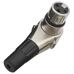 XLR Theodor Fêmea 90º Graus Metal Cromado