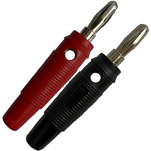 Par Conector Tipo Banana RPC Vermelho e Preto 4mm