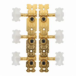 Jogo De Tarraxas RPC Dourada Violão Nylon Pino Grosso