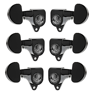 Tarraxas Pretas Meia Lua Thida Furo Central Para Guitarra Violão 3x3