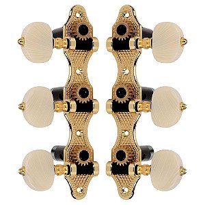 Tarraxas Pino Grosso Thida 18:1 Rolamentada Violão Nylon Dourada