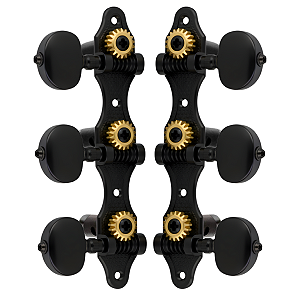 Tarraxas Pino Grosso Thida 18:1 Rolamentada Violão Nylon Preta