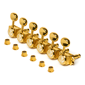 Tarraxas Douradas Com Trava Thida Padrão Vintage Guitarra 6R