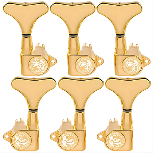 Jogo de Tarraxa Dourada Baixo Blindada Thida 6 Cordas 3x3