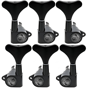 Jogo de Tarraxa Preta Baixo Blindada Thida 6 Cordas 3x3