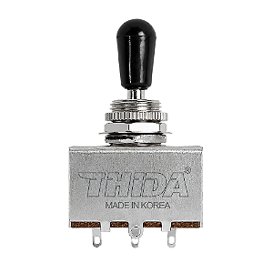 Chave Seletora Para Guitarra 3 Posições Thida Knob Preto Metálico