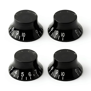 Kit Com 04  Knob Botão Speed Control Para Guitarra Les Paul Preto