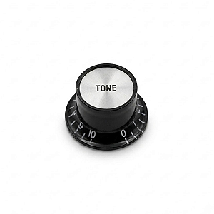 Knob Botão Tone Top Hat Reflector Para Guitarra Les Paul Sg Preto