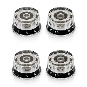 Kit Com 04 Knob Lampshade Thida Transparente Estilo PRS Compatível Com CTS 1/4"