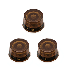 Kit 03 Knob Botão Lampshade Thida Âmbar Estilo PRS Compatível Com CTS 1/4"