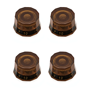 Kit 04 Knob Botão Lampshade Thida Âmbar Estilo PRS Compatível Com CTS 1/4"