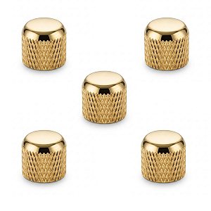 Kit Com 05 Knob De Pressão Thida Para Guitarra e Contra Baixo Dourado