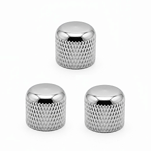 Kit Com 03 Knob De Pressão Thida Para Guitarra e Contra Baixo Cromado
