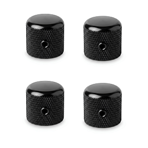 Kit 04 Knob Preto De Alumínio P/ Guitarra E Baixo Com Parafuso Padrão Imperial CTS 6,35mm
