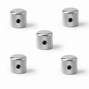 Kit 05 Knob Cromado De Alumínio P/ Guitarra E Baixo Com Parafuso Padrão Imperial CTS 6,35mm