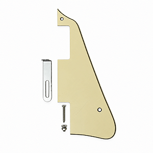 Escudo Pickguard Creme 3 Camadas Para Guitarra Les Paul 2 Humbuckers Com Suporte