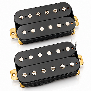 Kit 2 Captadores Humbucker Guitarra Braço Ponte Cerâmicos Coil Split Preto