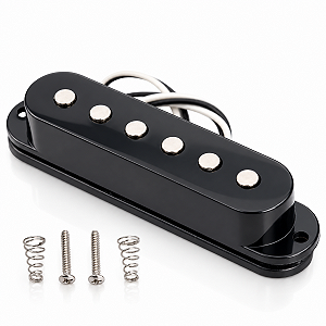 Captador Single Coil Alnico V Para Guitarra Stratocaster Braço Preto 6K Vintage