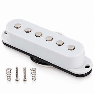 Captador Single Coil Alnico V Para Guitarra Stratocaster Braço Branco 6K Vintage