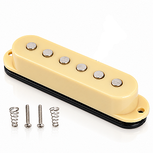 Captador Single Coil para Guitarra Stratocaster Braco Alnico V 6.0K 52mm Creme