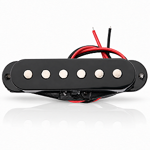 Captador Single Coil para Guitarra Stratocaster Meio Alnico V 6.0K RWRP 52mm Preto