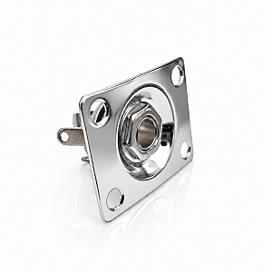 Jack Plate Quadrado Curvo C/ Conector P10 Mono Alta Qualidade