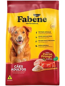 Ração Fabene Adultos Todas as Raças Sabor Carne, Frango e Arroz 15kg