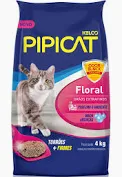 Areia Higiênica Pipicat Perfumada Floral para Gatos 4 kg