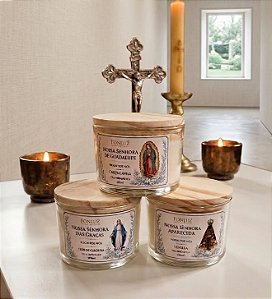 Kit com 3 Velas Aromáticas Religiosas