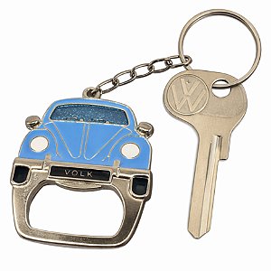 Chaveiro Fusca Azul Claro Volkswagen - Abridor De Garrafa