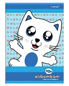 Caderno Alibombom Sem Pauta Azul Capa Flexível