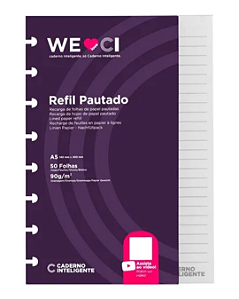 Refil A5 Caderno Inteligente Pautado 50 folhas 90g