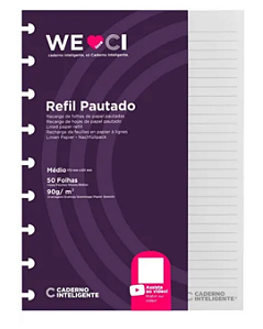 Refil Caderno Inteligente Médio Pautado 50 folhas 90g