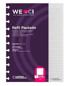 Refil Caderno Inteligente Grande Pautado 50 folhas 90g