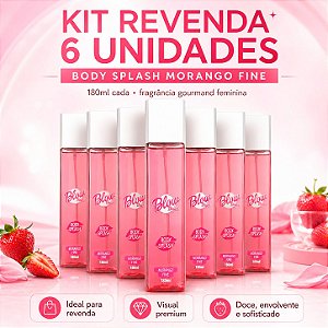 Kit Revenda 6 Unidades Body Splash Blow Girl Morango Fine Gourmand 180ml