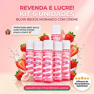 Kit Revenda 6 Unidades Body Splash Blow Girl Refrescante Morango com Creme