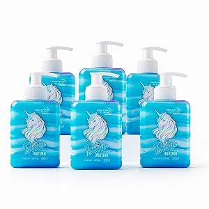 Kit Revenda 6 Hidratantes Corporal Iluminador Blow Unicorn 320ml - Atacado