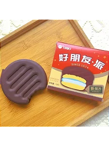 Bloco anotações formato biscoito chocolate com cheirinho