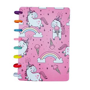 Caderno Inteligente A5 UNICORNIO CAPA FLEXIVEL