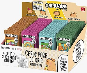 Cards para colorir CAPIVARA COZY & COMFY