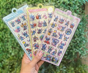 Cartela de adesivo 3D Stitch pequena