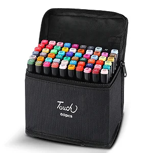 Estojo 60 peças Marcadores Touch