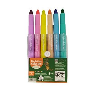 Giz de cera Color gel 6 cores - UND - LEO E LEO