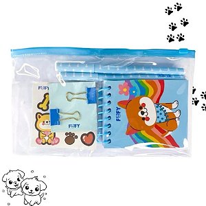Kit de Papelaria DOG AZUL - UND - FOFY