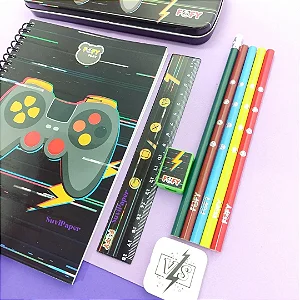Kit de papelaria POWER GAME - KIT 11 PEÇAS - FOFY