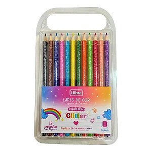 Lápis de cor com gliter na parte externa TILIBRA