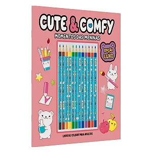 Livro Cute & Comfy | Momentos das Meninas | Edição Luxo | 12 Lápis de Cor